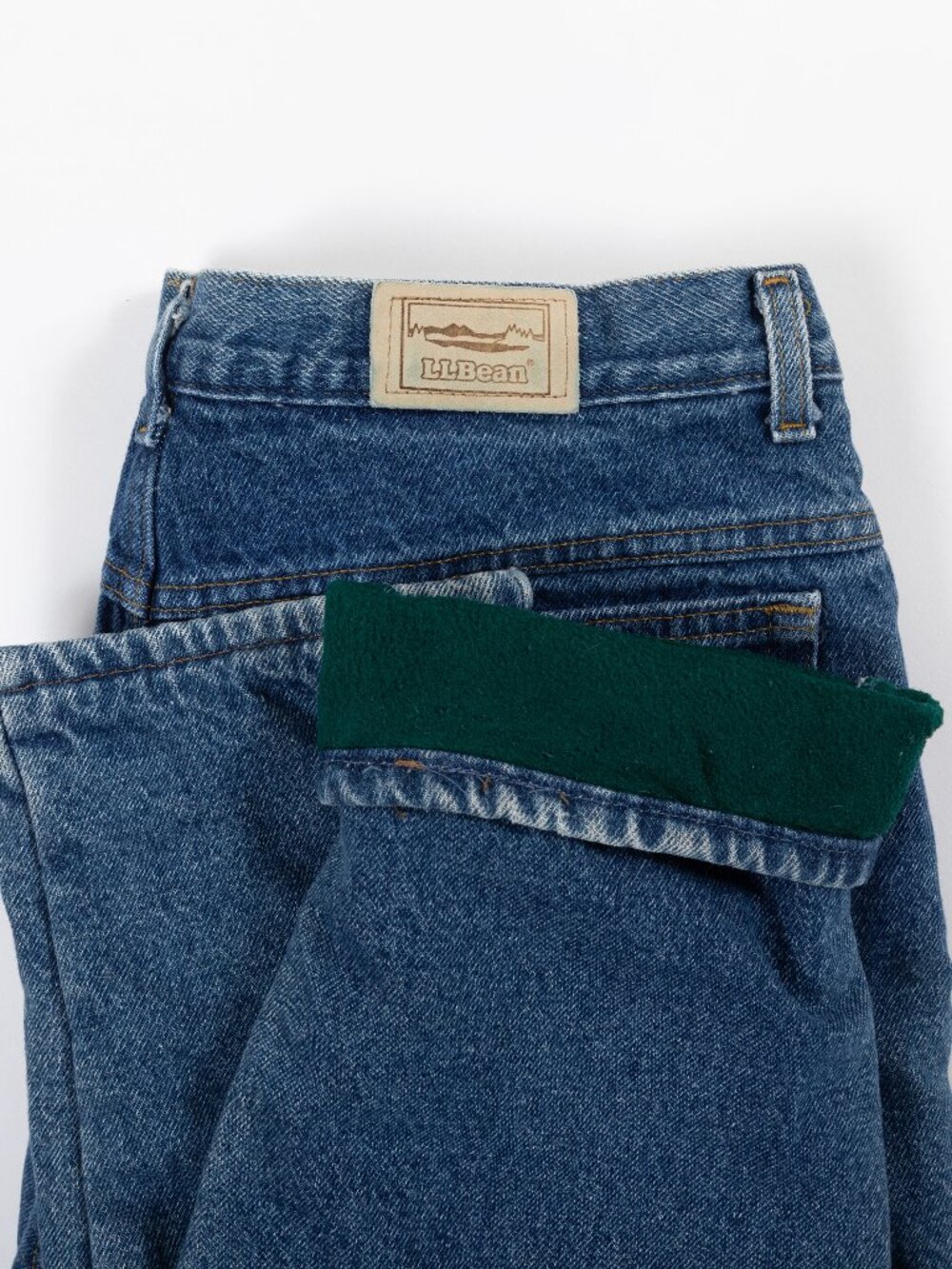 VTG 90s LL Bean Double L Fleece Lined High Waisted Jeans Women 14 34x30 Katahdin